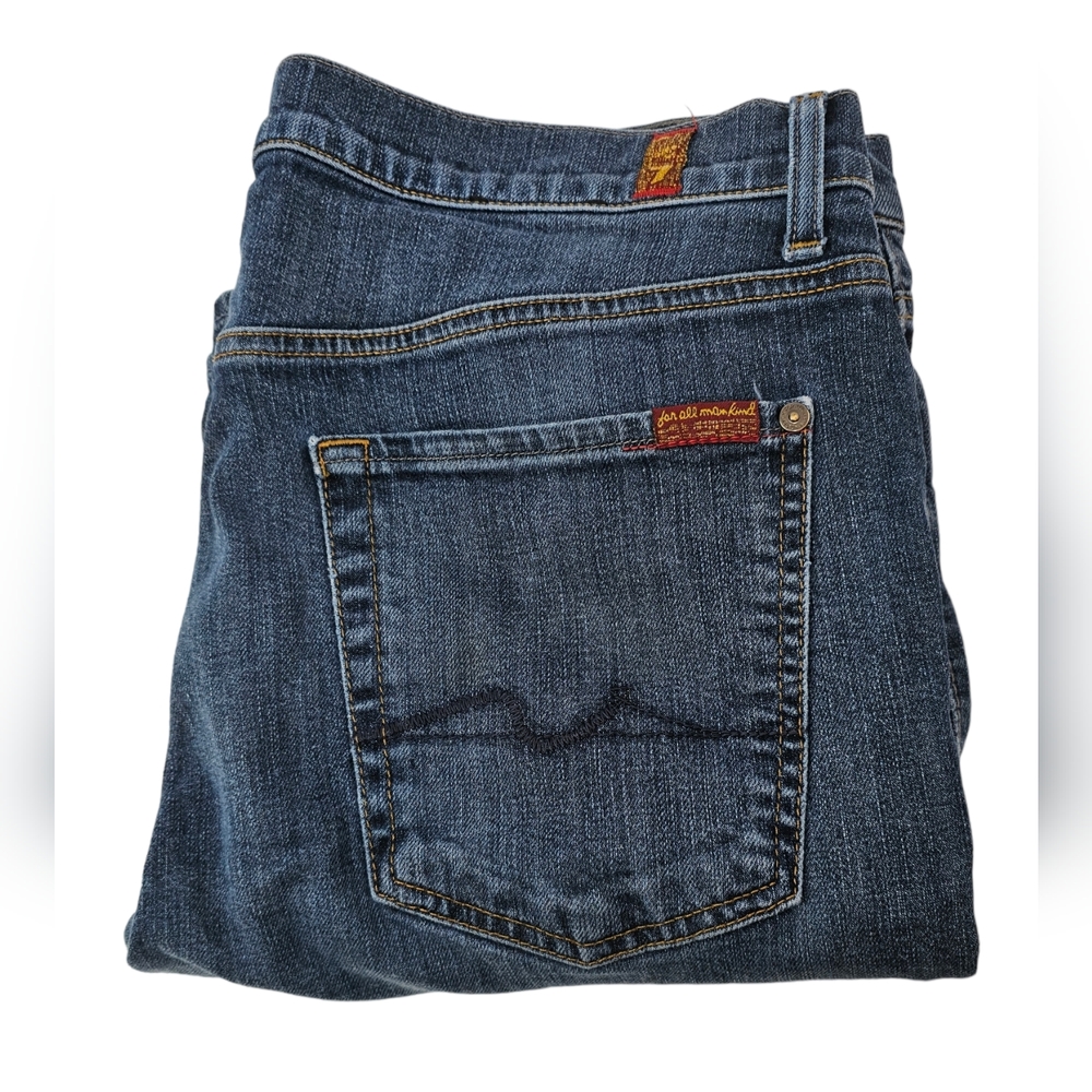 Seven For All Mankind Slimmy Straight Denim Jeans Men's Size 36 x 32 Medium Wash